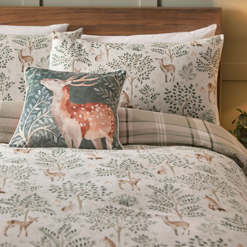 Forest Animals Cotton Animal Print Duvet Cover Set with Pillowcases Included, Double Duvet Cover + 2 Standard Pillowcases