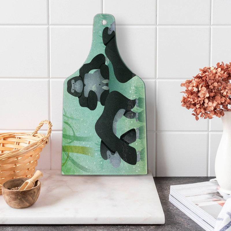 Gorilla Woodland Creatures Tempered Glass Cutting Board
