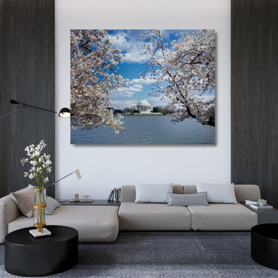 Highsmith, Carol Canvas Art: Jefferson Memorial with cherry
