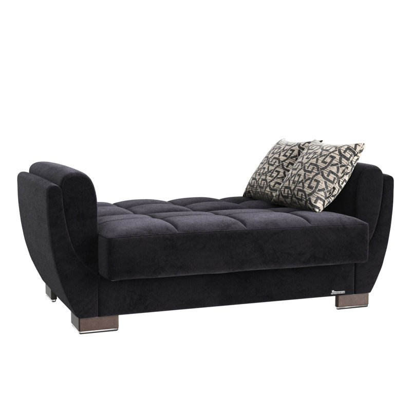 Avec revêtement en microfibre noir et rangement - Espace convertible moderne et confortable pour les dortoirs