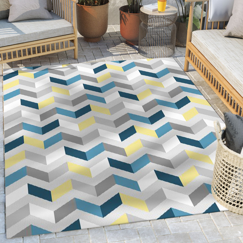 Floral Indoor / Outdoor Area Rug, Rectangle 120 x 160cm