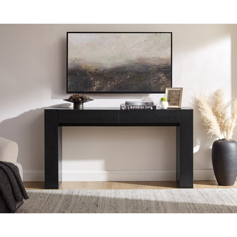 Console 63 pouces en bois Farmhouse, Chêne noir