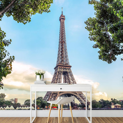 Vue de la tour Eiffel, parc de la France, paysage urbain, point de repère, photographie, paysage décoratif