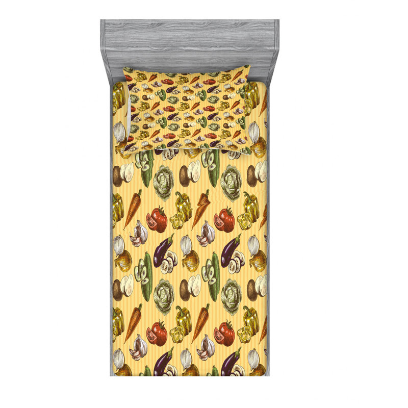 Microfiber Sheet Set, Twin Sheet Set with Fitted Sheet