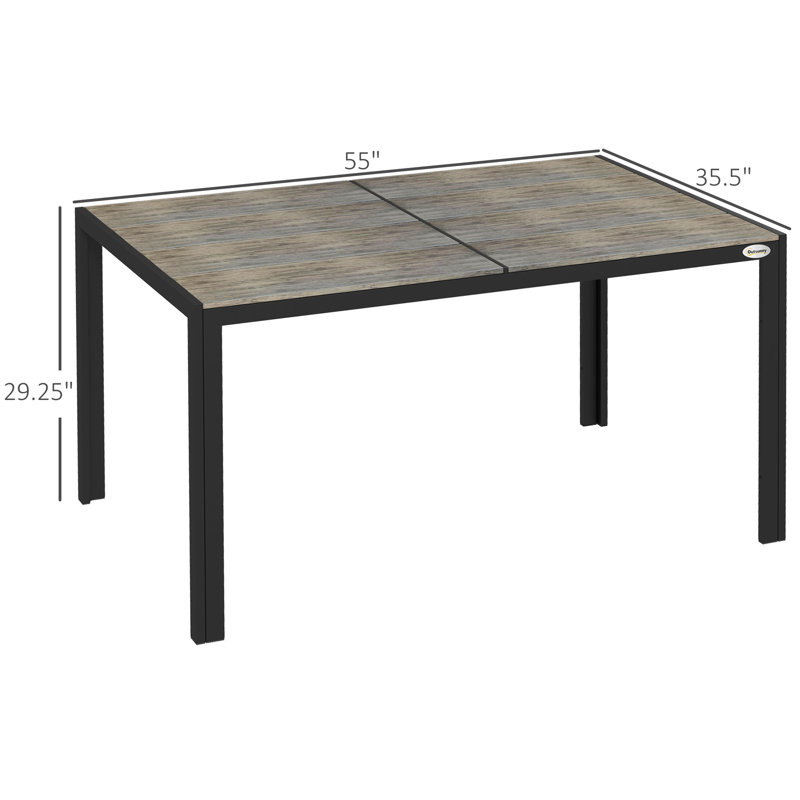 Table de salle à manger pour l'extérieur Outsunny pour 6 personnes (table incluse seulement)