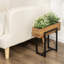 15 Inch Indoor Wood Planter Pot with Black Stand