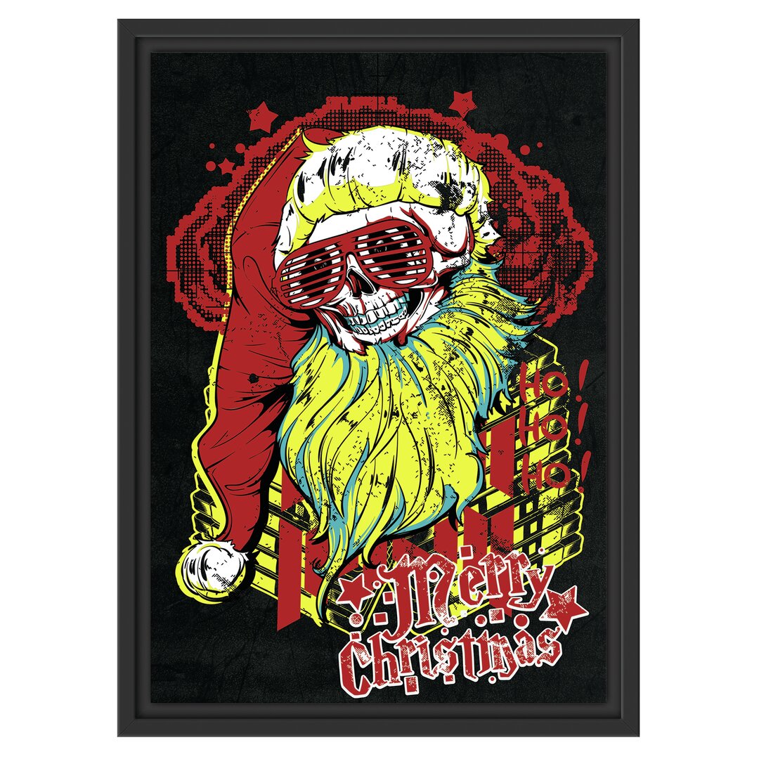 Gerahmtes Wandbild Dead Santa black