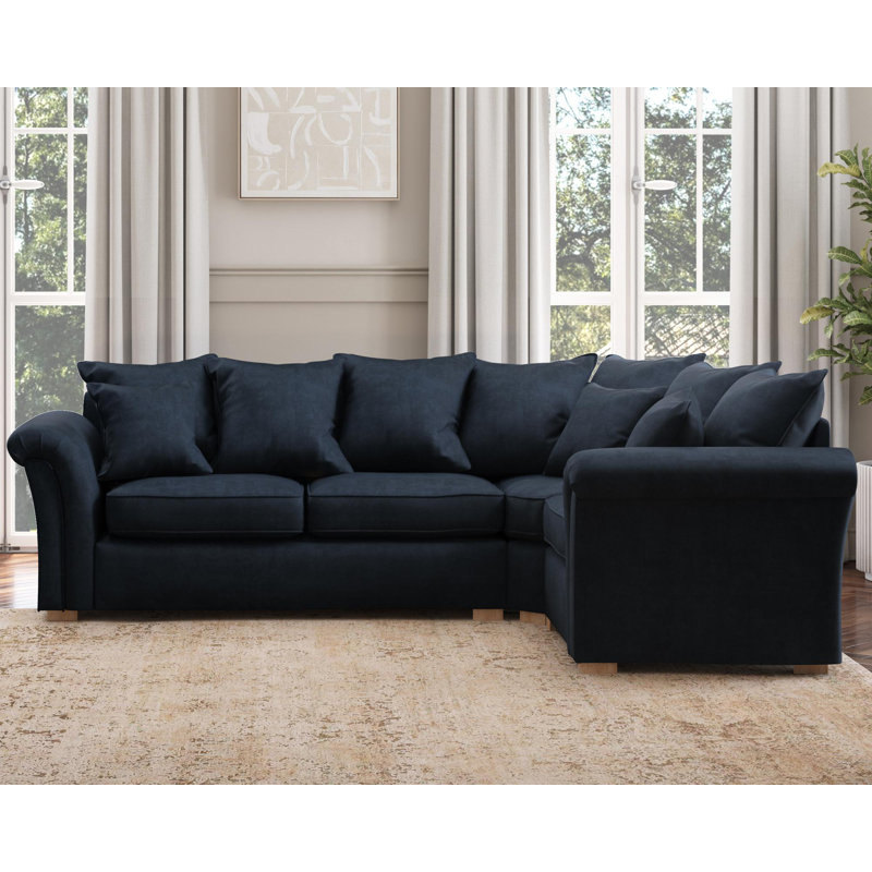Castleacre Corner with two seats, Scatter Back, Left Hand Facing, Royal Blue Polyester