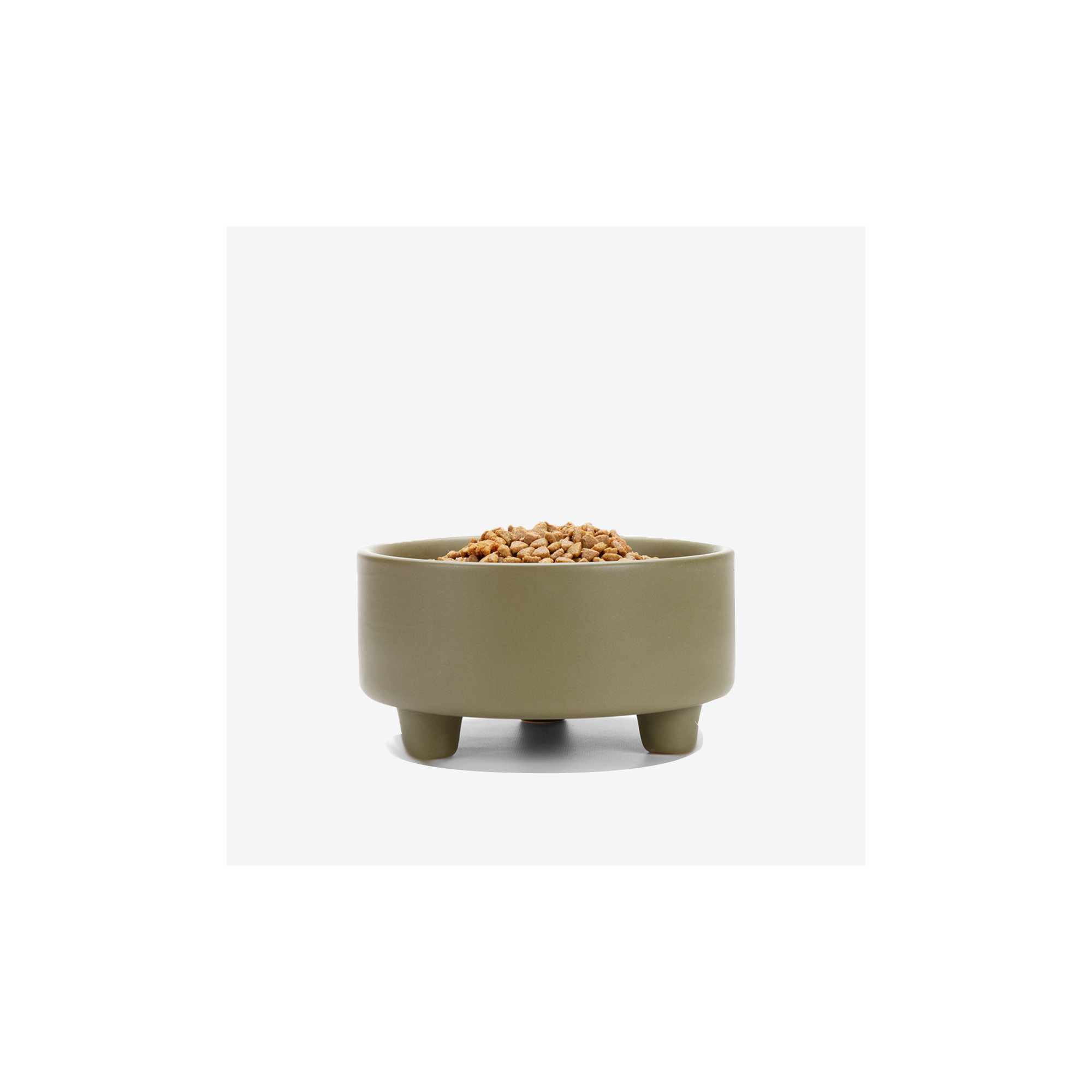 Uplift Ceramic Dog Bowl, Medium (4 cups / 32 fuild oz), Olive