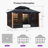 Purple Leaf Patio Hardtop Gazebo Double Top Outdoor Screen House Aluminum Solarium Backyard Sun Room With Detachable Windows with 48 FT String Light-105341482