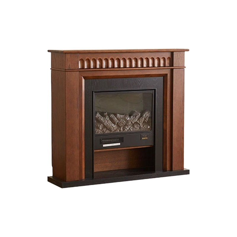 Walnut Solid Wood Electric Fireplace