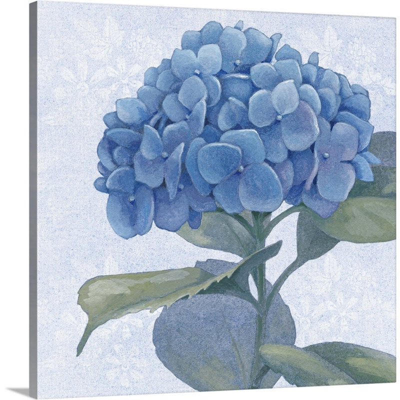 «Blue Hydrangea IV», art mural sur toile, Toile tendue, H 30 po x l 30 po x P 1,25 po