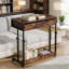 Table de bureau, bureau compact avec roulettes, bureau d'écriture à hauteur réglable