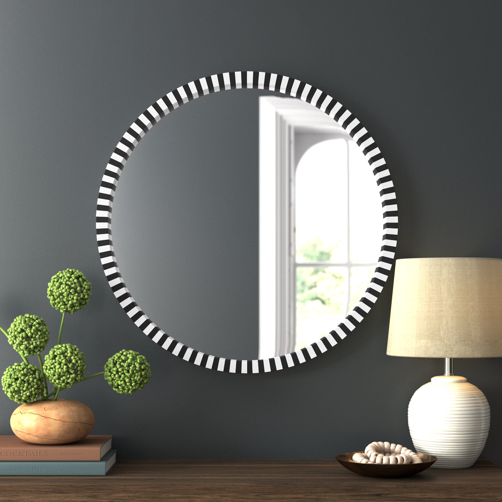 Alexandria 32" Bone Accent Mirror