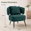 Chaise d'appoint rembourrée en velours côtelé avec structure en métal, chaises de loisirs simples pour salon, vert-1781367348