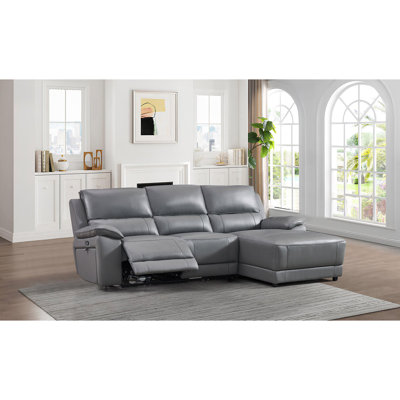 Carrabelle Leather Power Recliner Sectional