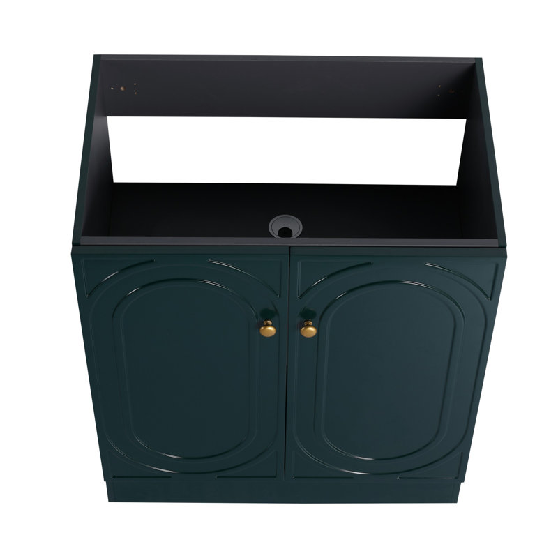 Meuble-lavabo autoportant - sans le lavabo, Vert foncé
