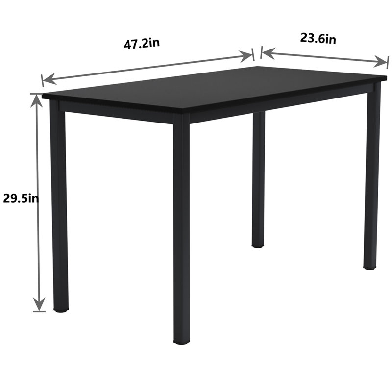 Bureau Adero, Noir / Noir, H 29,5 po x l 47,2 po x P 23,6 po