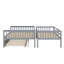 Lit simple superposé au dessus d'un lit double avec lit gigogne, cadre de lit plateforme convertible avec échelle, cadre en bois massif et garde-corps de sécurité-30374357