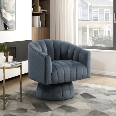 Chaise d'appoint - Mobilier de salon de style moderne, chaise pivotante confortable à dossier demi-tonneau