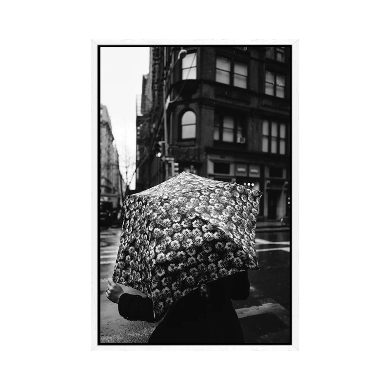 Rainy New York VI by Bethany Young - Print on Canvas, White Framed, 66.04cm H x 45.72cm W x 3.81cm D