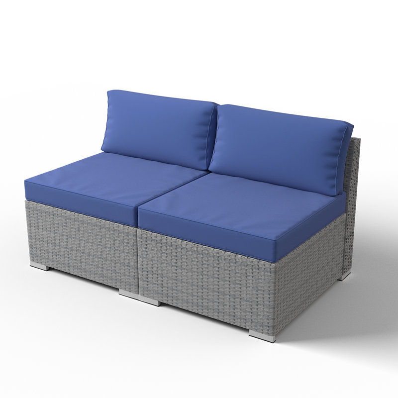  Outdoor Seating Group with Cushions, Dark Blue