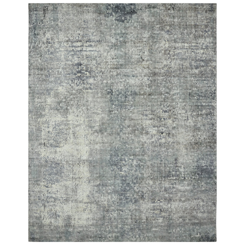 Elements Storm Gray Handmade Area Rug, Rectangle 9'6" x 13'