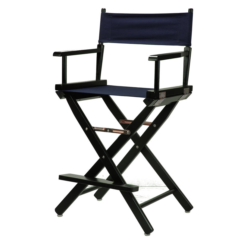 Chaise de réalisateur pliante 24 po, Marine, Naturel