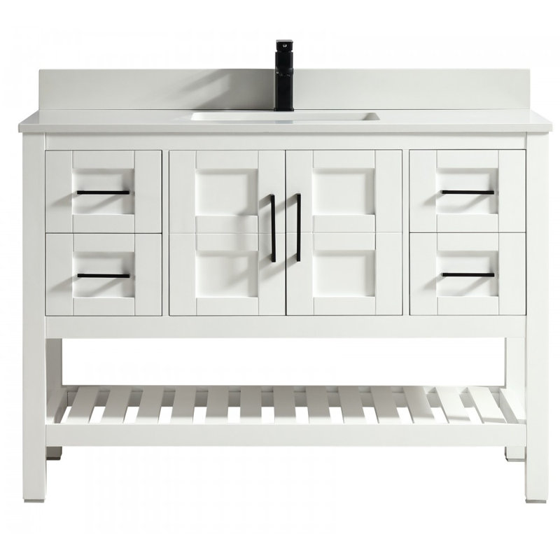 Base de meuble-lavabo simple 47 po seulement, Blanc