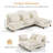 Modern 100" Corduroy Armless Modular Sofa With A Chaise Longue-19738095