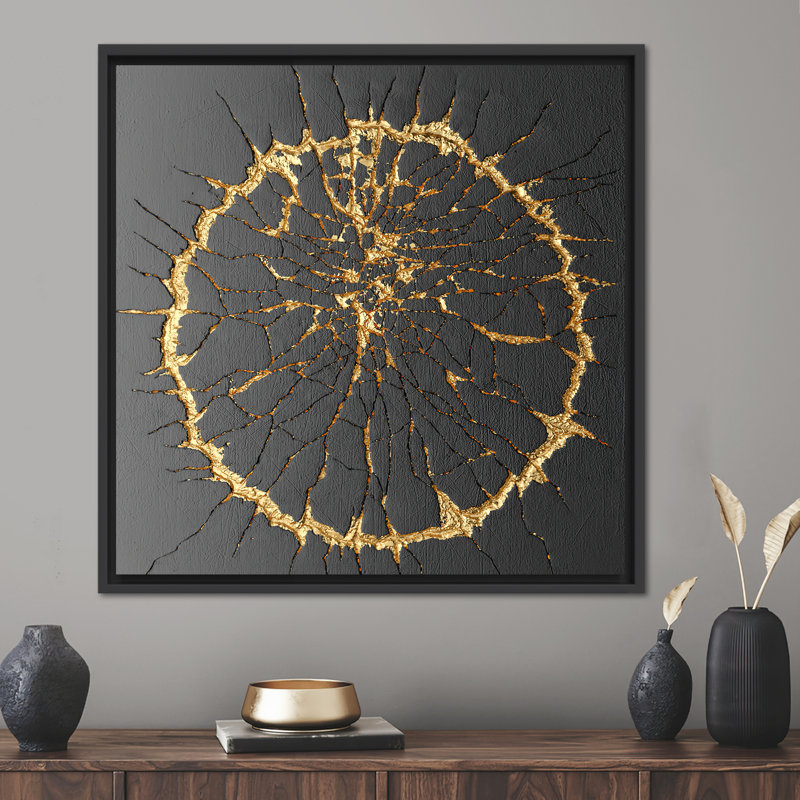 Kintsugi 3d Wall Art, Contemporary Art Canvas, Trendy Canvas Art, Abstract Art, Kintsugi Wall Art, Luxury Canvas, Black And Gold Art,