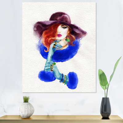 «Stylish Portrait Of Vintage Woman IV», œuvre d'art sur toile glamour
