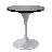 Heatherton Round Dining Table with MDF Top and White Stainless Steel Pedestal Base Kitchen Table Seats 2-4 Person-188218940-155420966