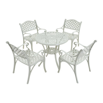 Miller 4 - Person Patio Dining Set Umbrella Hole Included Round Table