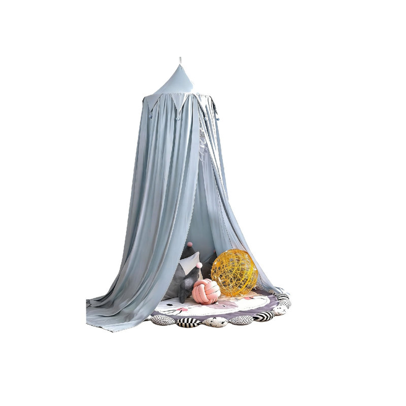 Bed Canopy for Girls Blue, Round Dome Children Mosquito Net Protection Canopy