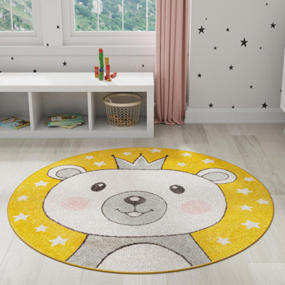 Whimsy Kids Round Polypropylene Plastic Rug