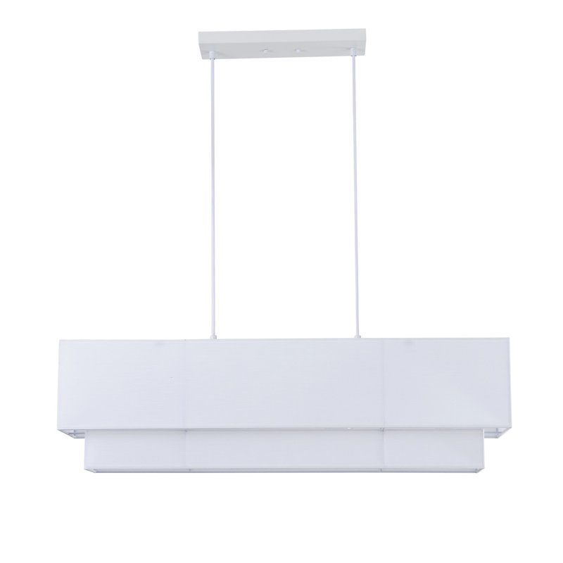 3-Lamp matte white dimmable cloth cover pendant light