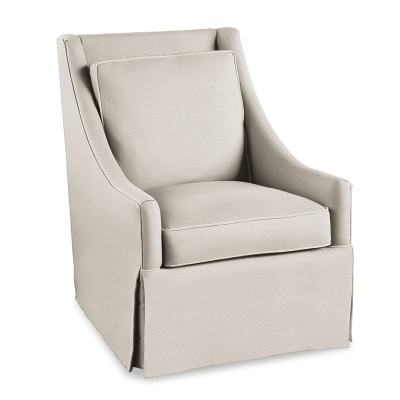 Teagan Upholstered Slipcovered Armchair, White Textured Performance; 0865-91