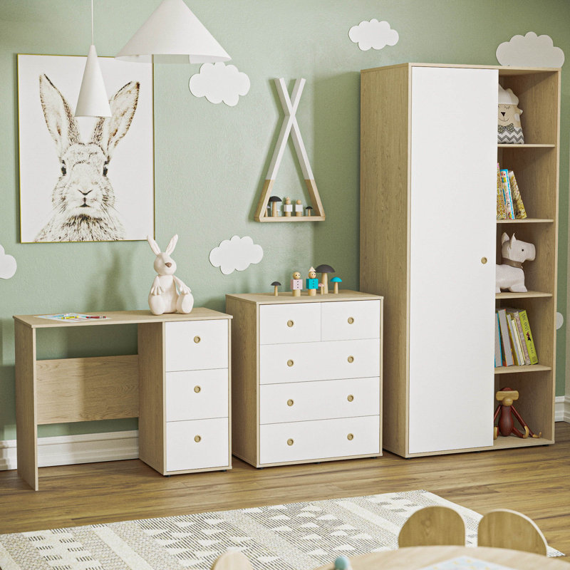 Ebeling Bedroom Set, White/Oak