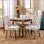Ensemble de chaises de salle à manger rembourrées en velours luxueux avec dossier haut et rivets décoratifs, pieds en bois massif-583979014-583979022