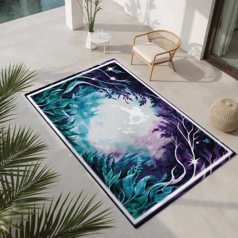 Tapis intérieur et extérieur Dewdrop Haven, Rectangle 1 pi 6 po x 2 pi 6 po