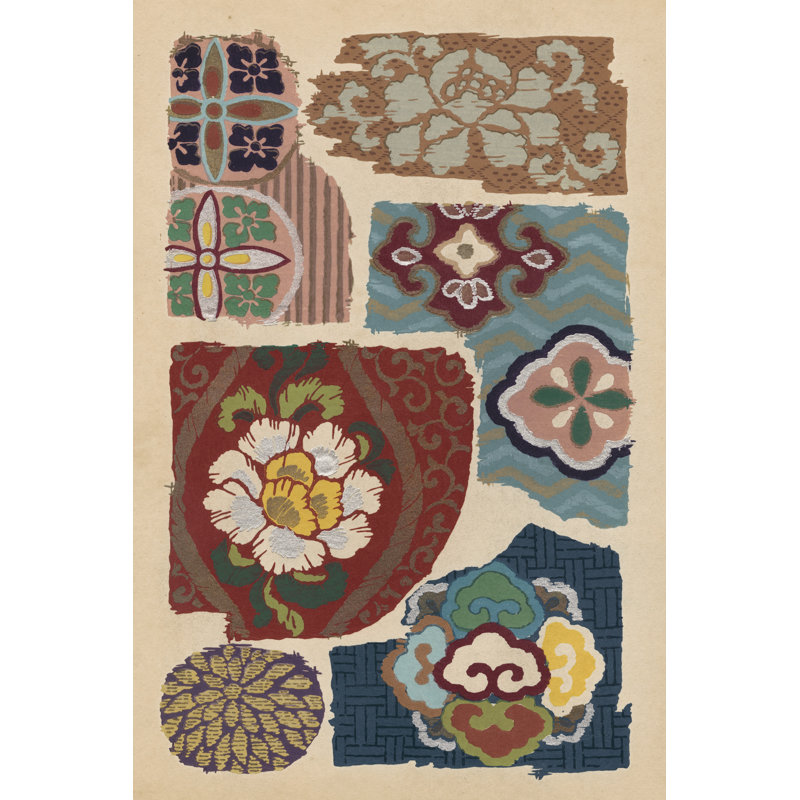 Japanese Textile Design III - Graphic Art, 91 cm H x 61 cm W, Wrapped Canvas