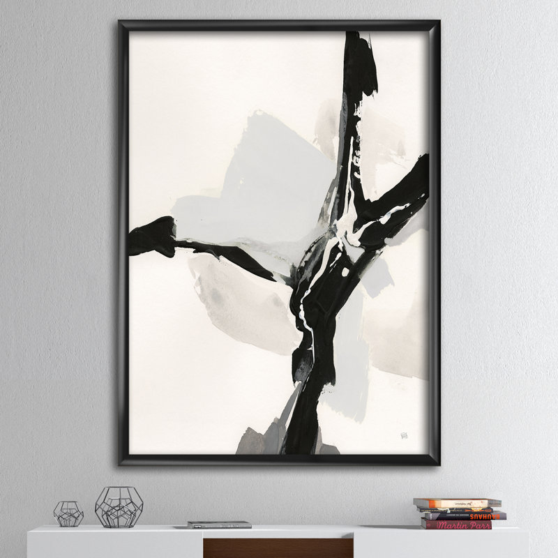 « abstract neutral iii », reproduction d’image sur toile, H 40 po x l 30 po x P 1,5 po, Cadre noir