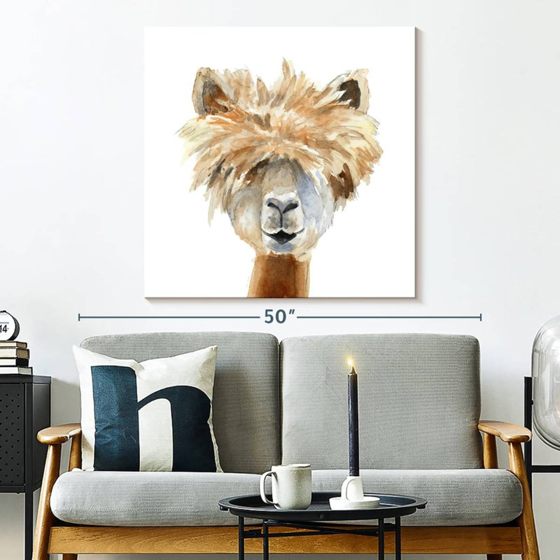 Brampt Llama With Bangs, 33" H x 33" W