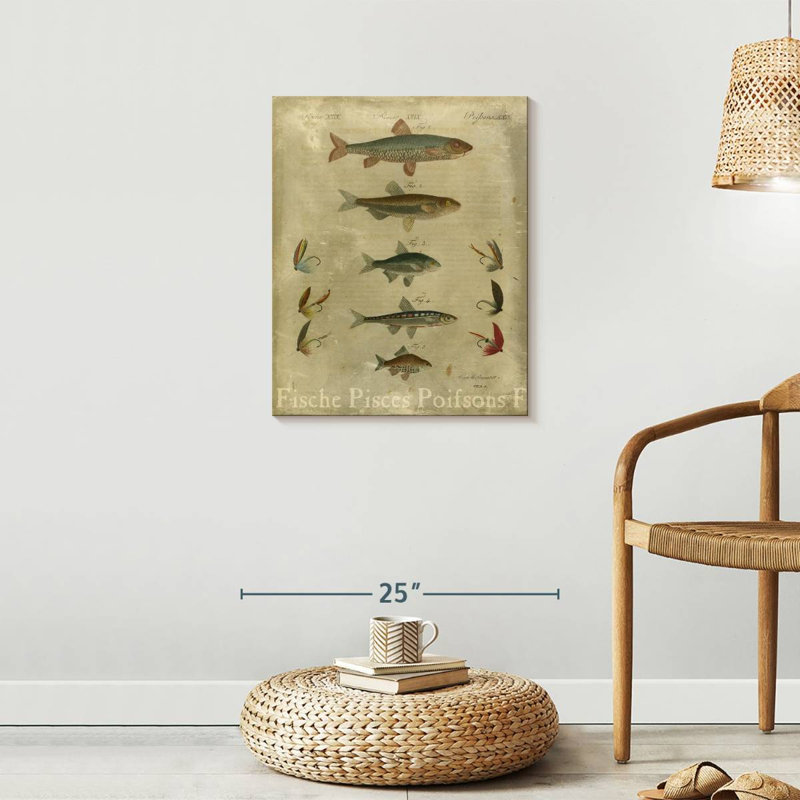 Poissons, composition I, 25" H x 20" W