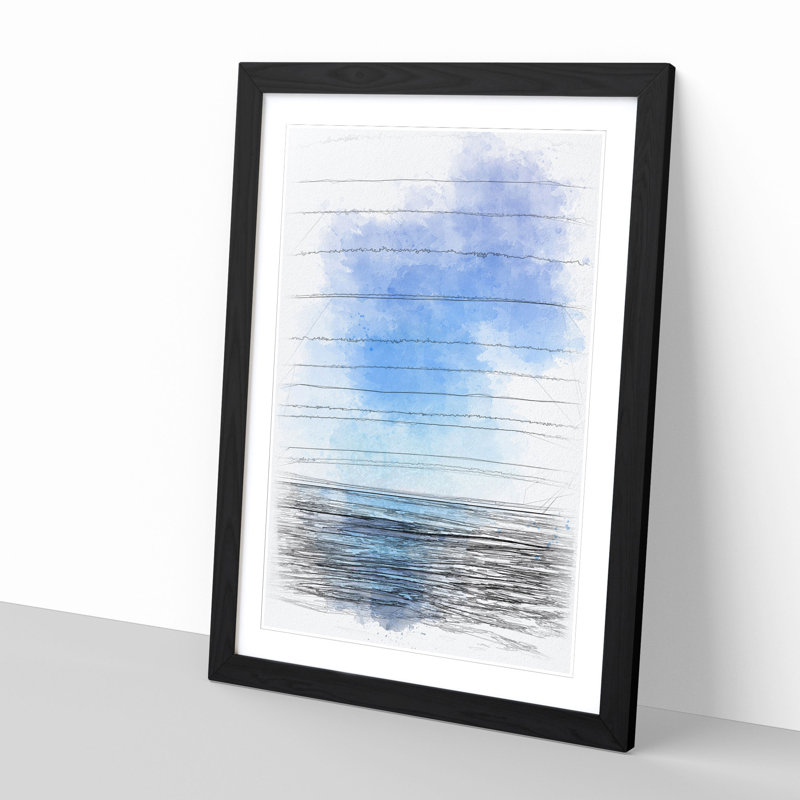 Ocean View In South Africa - Single Picture Frame Painting on MDF, 33cm H x 24cm W x 2cm D, Black Framed