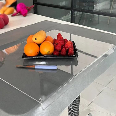 Kitchen Countertop With Acrylic Cutting Board Countertop With Transparent Cutting Board With Edges Countertop Protector Home And Restaurant