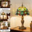 Lampe de table baroque en verre coloré 14,7 po H, lampe de table de chevet décorative avec ampoules