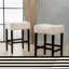 Tabouret de comptoir sans dossier KD avec assise en tissu moelleux et pieds robustes en bois d'hévéa, parfait pour les cuisines et les bars modernes-1596310313