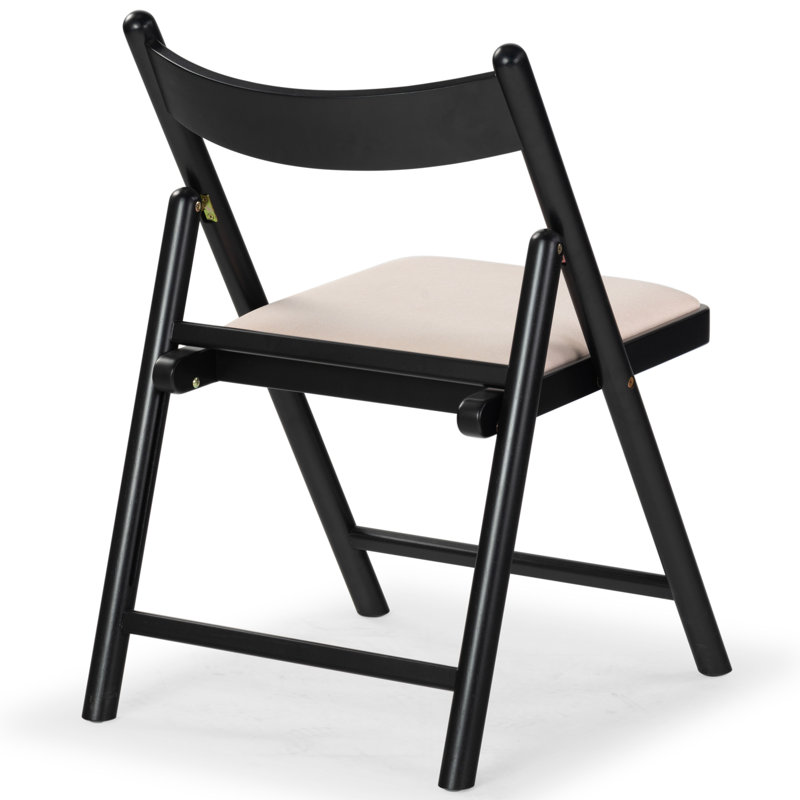 JACIE LINEN SEAT FOLDING CHAIR, Black
